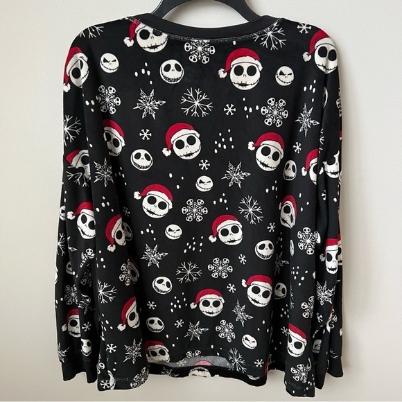 Nightmare Before Christmas Jack Skellington Santa Hat Fleece Pajama Top Size 3X - Picture 5 of 10
